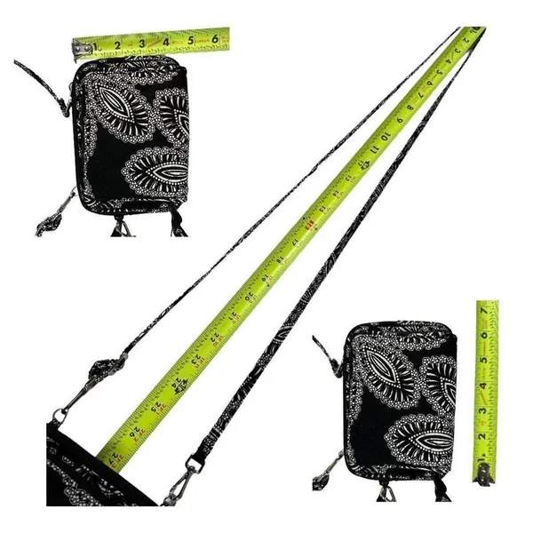 Vera Bradley Black Bianca Bouquet Crossbody Wallet - Image 5