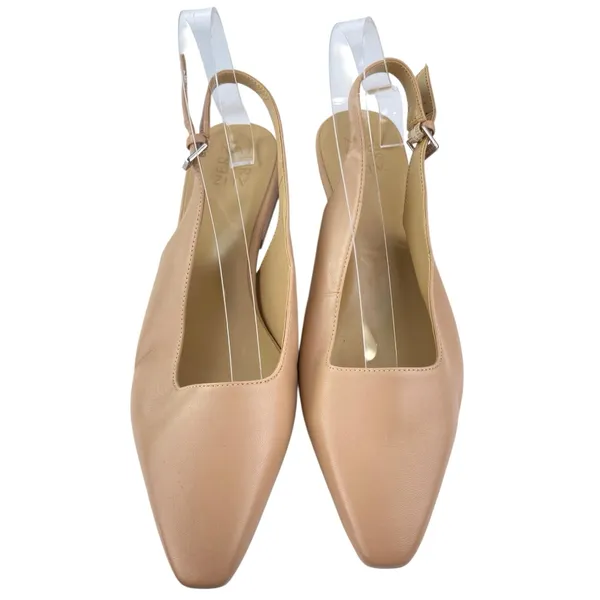 Naturalizer Lesley Women's Tan Nude Leather Pointed Toe Slingback Pumps Shoes 10 - Image 2