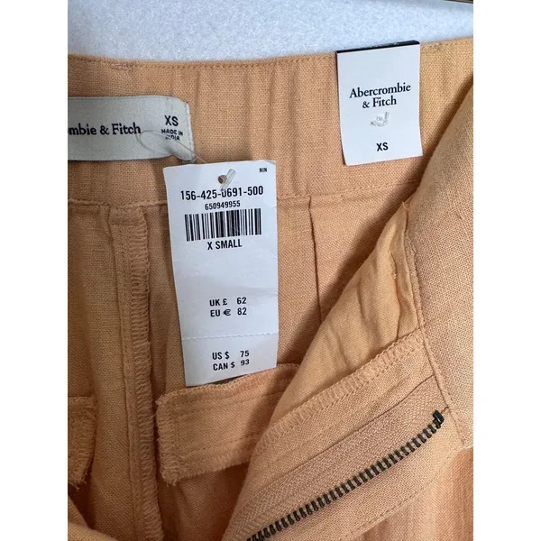 2020s Abercrombie & Fitch Peach Linen Corset Top & Wide Leg Pants Set NWT XS/S - Image 10