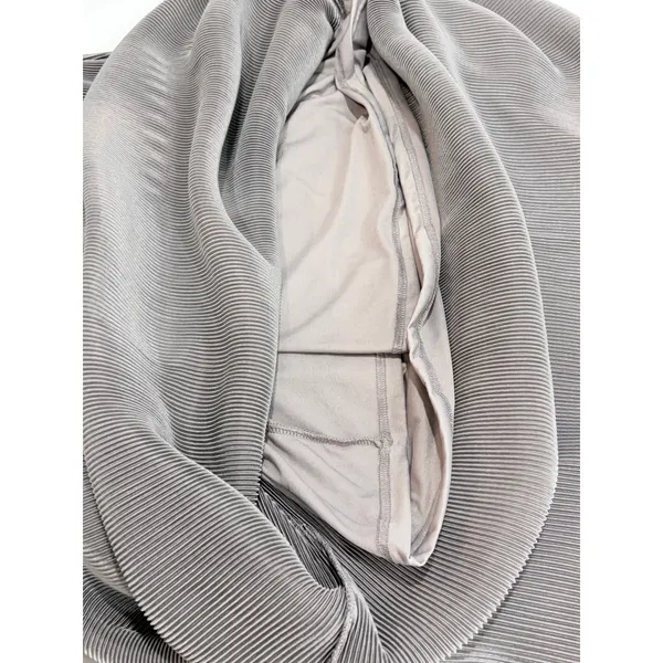 Baltic Born Maxi Dress Grey Micro Pleated V-Neck Short Sleeve XXXL - Image 9