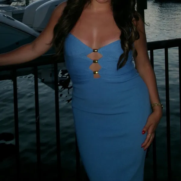 White Fox Blue Maxi Dress - Image 3