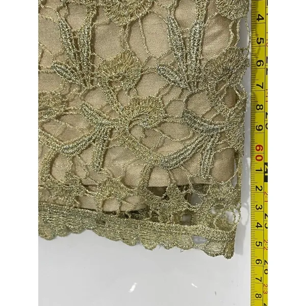 GMI Gold Lace Overlay Skirt Women's Size 12 Pencil Lined Career - Image 11