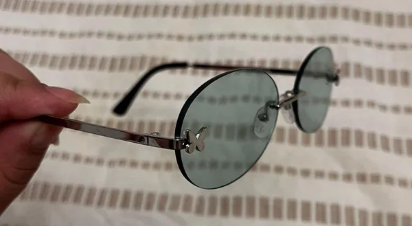 Rimless Round Blue Sunglasses - Image 6