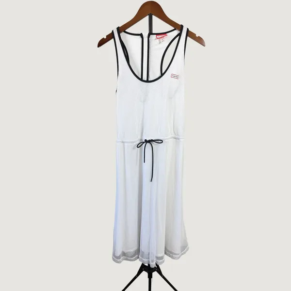 Hunter for Target White Mesh Tennis Dress Black Trim Racerback Small - Image 2