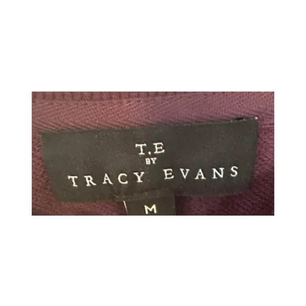 Tracy Evans NWT Plum Purple Boho Embroidered Crewneck Sweatshirt Floral Lace M - Image 3