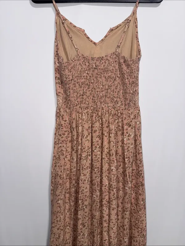 Japna Floral High-Low Boho Dress Small Crochet Lace Smocked Back Summer‎ - Image 7