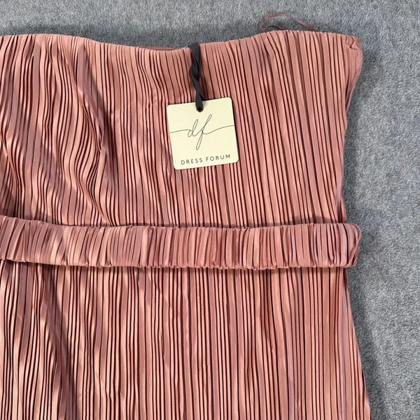 Dress Forum Los Angeles Strapless Midi Dress Women's Medium Champagne Belted New - Image 3