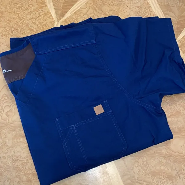 Carhartt Womens V-Neck Short Sleeve Scrub Top size XL Blue - Image 11