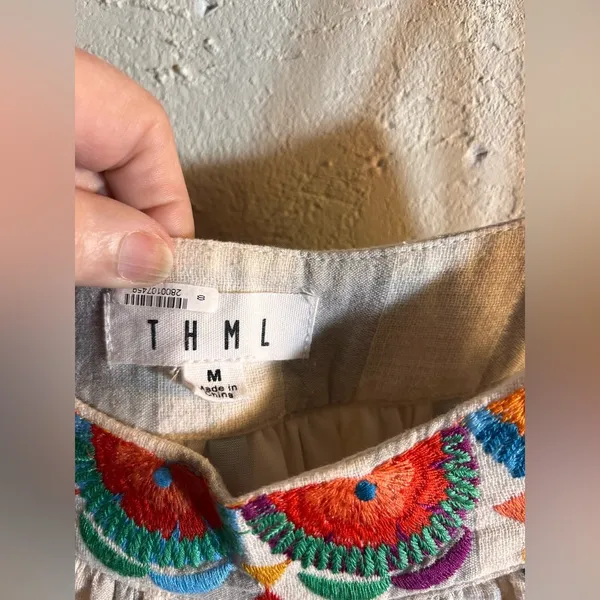 THML Multicolor Embroidered Dress NWOT Summer beach Bohemian resort - Image 5