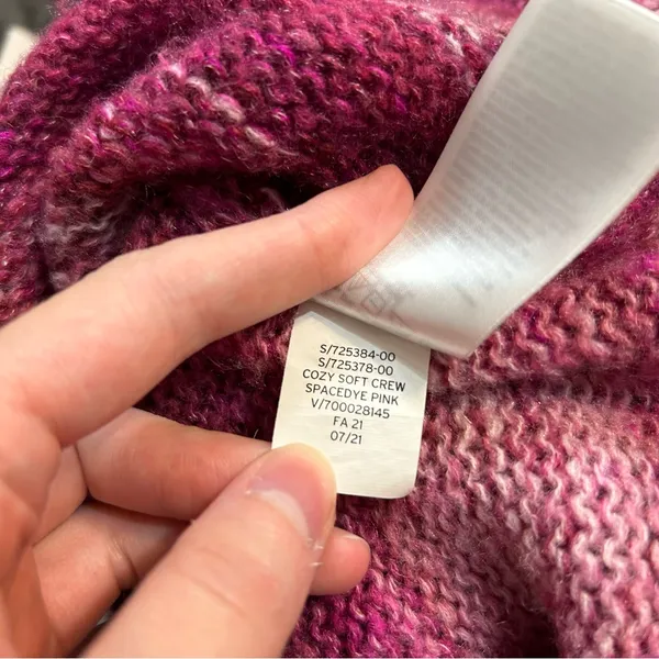 Gap Forever Cozy Soft Knit Crewneck Tunic Sweater Spacedye Pink Large - Image 6