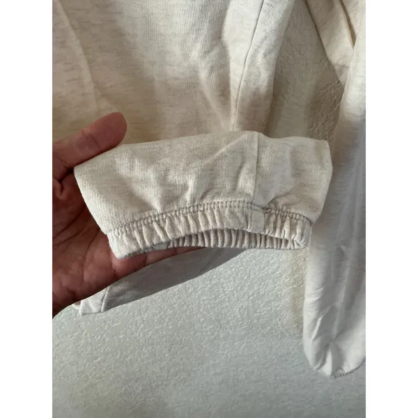 Aerie Joggers S Long Oatmeal Heather Cotton Drawstring High Waist Lounge Pants - Image 3