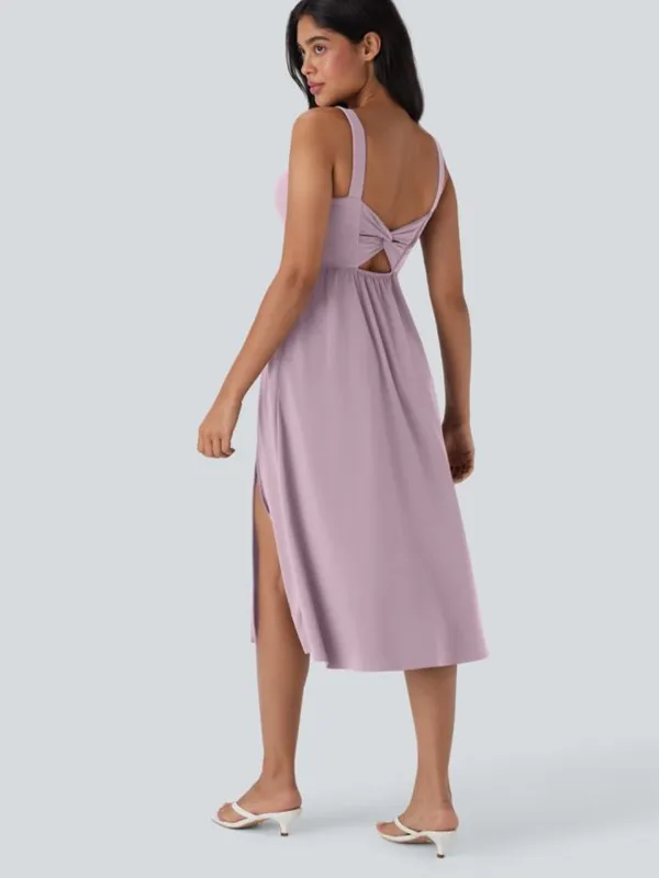 NWOT Halara Purple SoftlyZero Airy Cool Touch Midi Casual Dress - Image 2