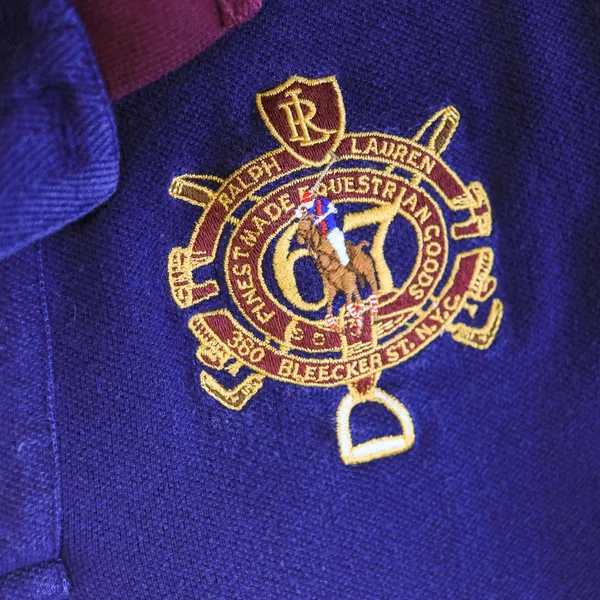 Ralph Lauren Skinny Polo Women M Navy White Sash Crest Equestrian Vintage Y2K - Image 9