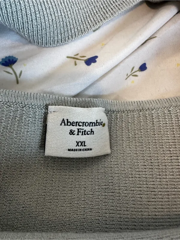 NWOT Abercrombie & Fitch SzXXL light gray Ottoman Ribbed Cross-Back Sweater Tank - Image 8