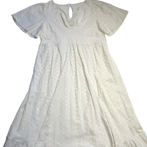 NWT Anthropologie Maeve Rochelle Eyelet Maxi in White Ivory Eyelet Dress M - Image 3
