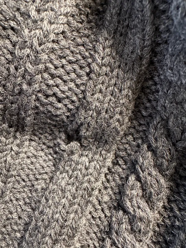 Ann Taylor Womens S 100% Wool Cable Knit Cardigan Sweater Gray Vintage 80/90’s - Image 8