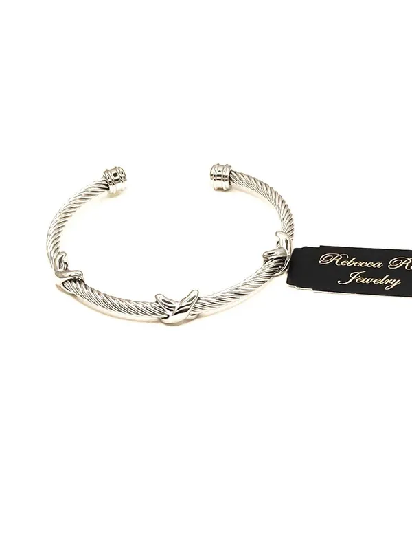 Rebecca Rittenhouse Silver Cable Twist Open Cuff Bracelet - Image 2
