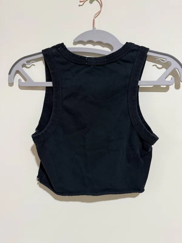Cropped Tank Top Black Size XS - Image 2