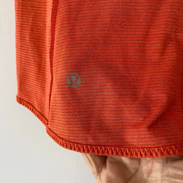 Lululemon Coral Orange Fast Track Short Sleeve Tee Athleisure Women's size 2 - Image 7
