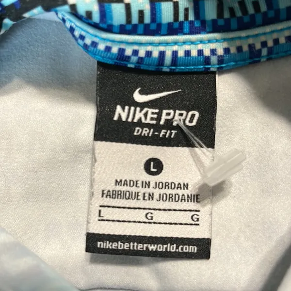 Nike Pro Dri Fit Pullover Blue Print Athletic Top Womens Performance - Image 13