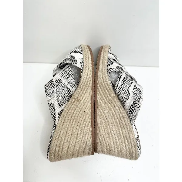 SoftWalk Snakeskin Print Espadrille Wedge Sandals Slides Black White Size 7.5 - Image 6
