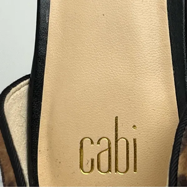 CABI Kiki Leopard Print Faux Calf Hair Adjustable Ankle Strap Block Heels 8 - Image 2