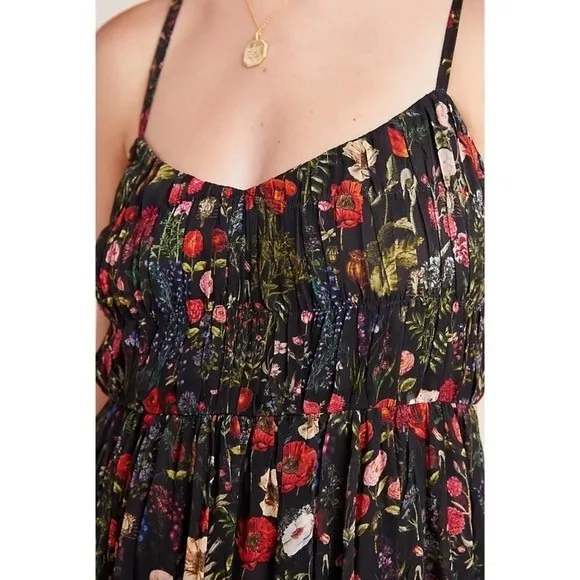 Anthropologie PAYAL JAIN Massima Pleated Floral‎ Maxi Dress Romantic Small - Image 6