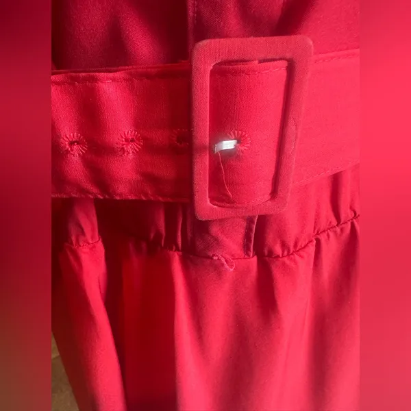 Vintage 1980’s Shirt Dress MC II SQUARED Hy-Tea Wide Red Belt Size Large XL - Image 6