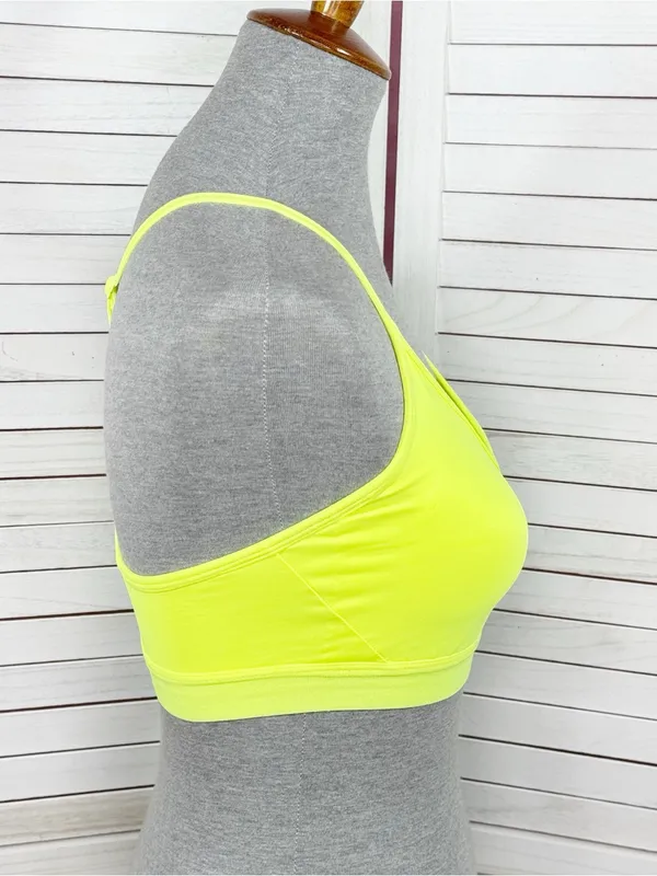 Athletic Works Racer‎ Back Sports Bra Neon Yellow Medium - Image 3