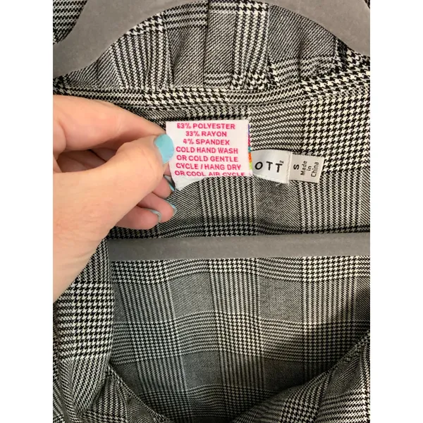 Gretchen Scott Ruff Neck Wall Street plaid‎ dress size small - Image 5