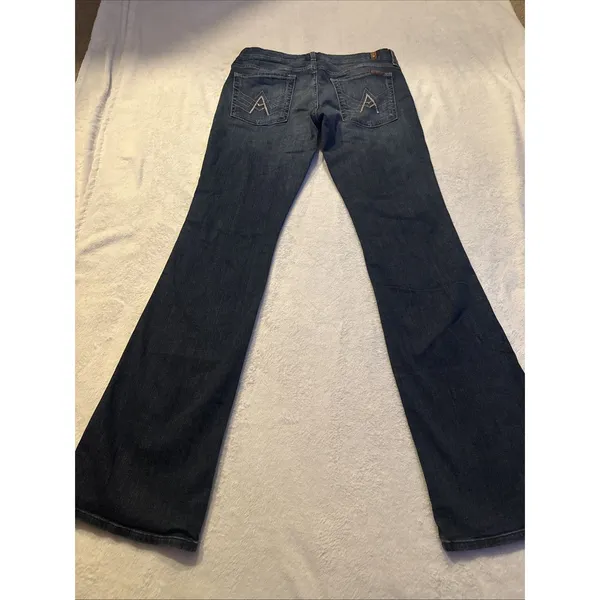 7 FOR ALL MANKIND Women jeans A Pocket Stretch Flare Mid Rise sz 31 - Image 6
