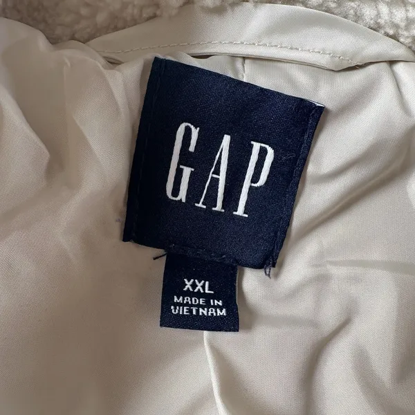 GAP Womens XXL Sherpa Teddy Coat Cream Ivory Fleece Button Jacket Cozy Plush - Image 9