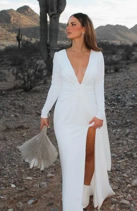 Lulus New Stunning Romance White Long Sleeve Mermaid Maxi Dress Size Small - Image 7