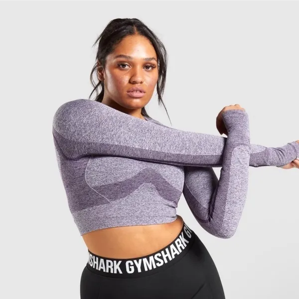 Gymshark | Purple Ultra‎ Flex Sports Long Sleeve Workout Crop Top, S - Image 9