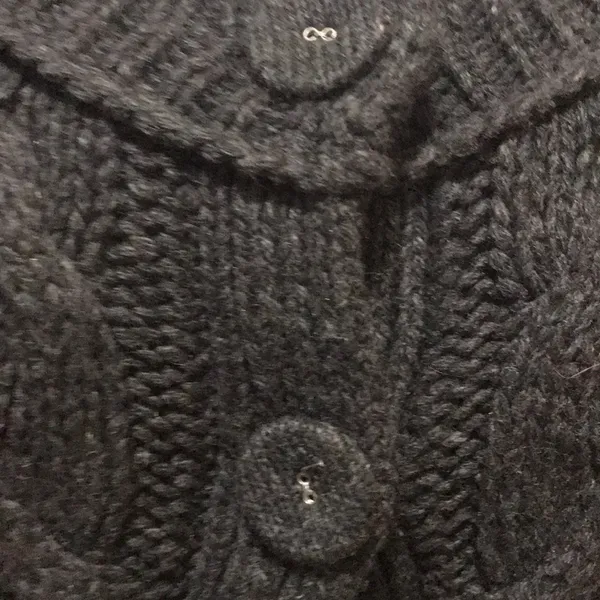 American Eagle short sleeve fisherman sweater matte black M vintage - Image 4