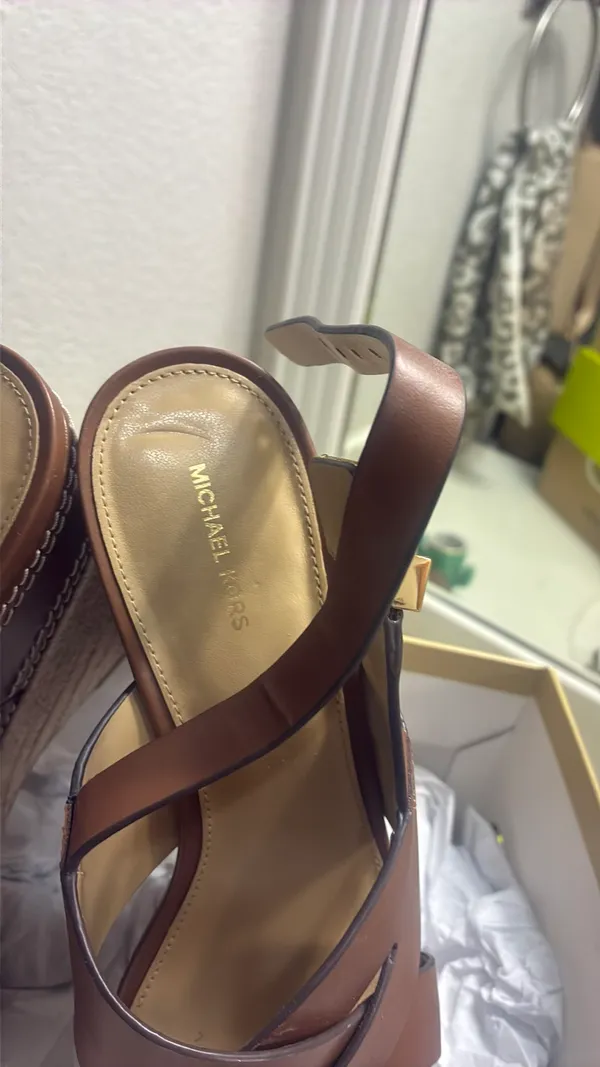 Michael Kors Wedge Platform Leather Sandals - Image 2