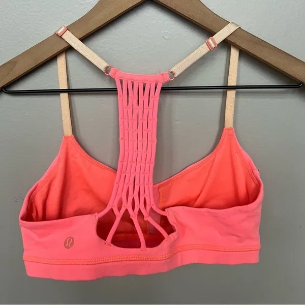Lululemon True Self Bra Grapefruit Peach Fuzz Size 6 Coral Sports Bra - Image 5