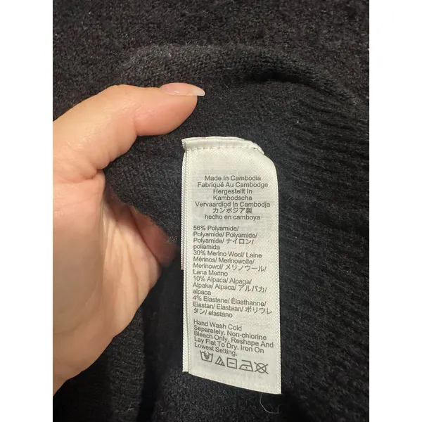 J.Crew Rollneck sweater Supersoft yarn Black‎ Merino Wool Alpaca size 2X #BD613 - Image 7
