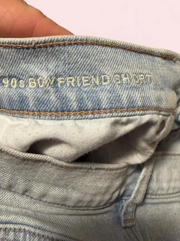 American Eagle Outfitters Light Wash Distressed Denim Cutoff Shorts - Image 3