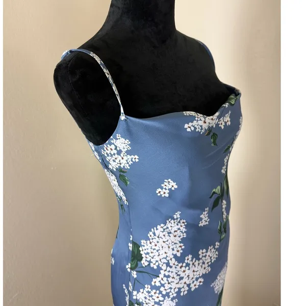 Keepsake The Label Blue Hydrangea Midi Slip Dress Size L - Image 3