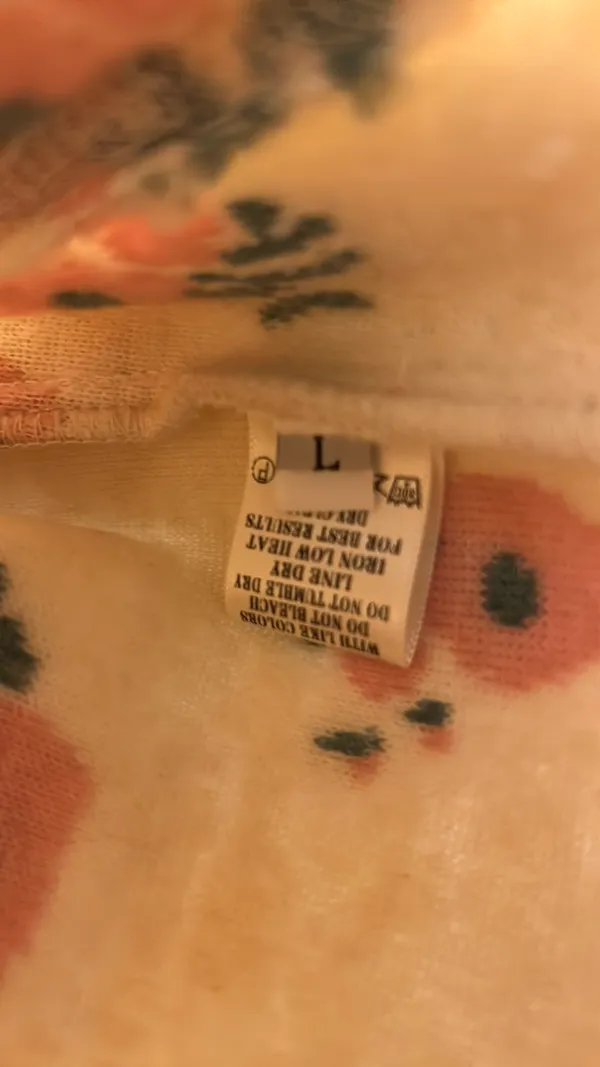 Floral Fleece Zip Up Tan Size L - Image 3