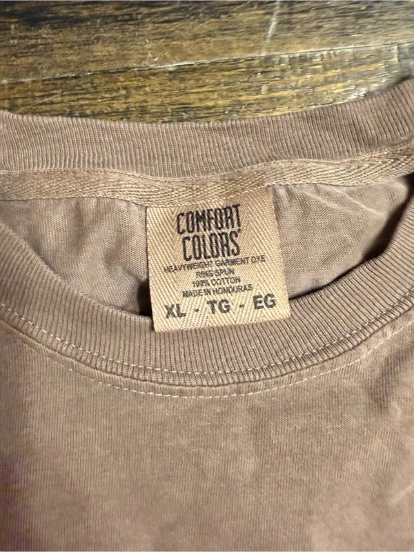 Comfort Colors Espresso Short-Sleeve Tee with Orange/Gingham Bow Graphic - Image 2