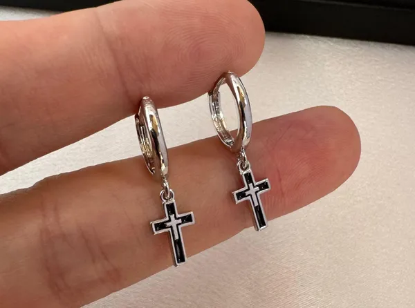 Cross Dangle Drop Earrings for Men Women,Streetwear Punk Hip Hop Unisex Style - Image 4