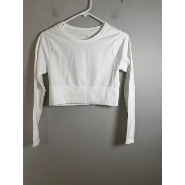 OFFLINE by Aerie Sidewalk Seamless‎ Long Sleeve Cropped Tee White M - Image 2