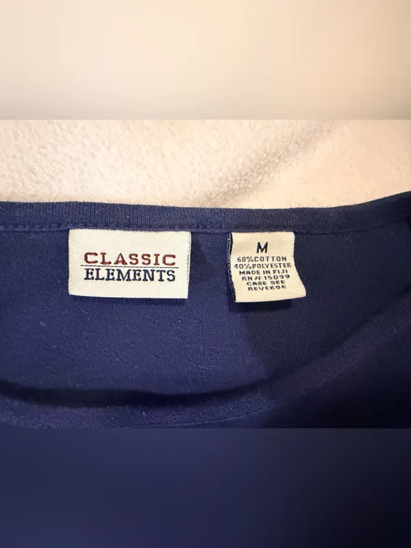 Classic Elements Navy Long-Sleeve Tee with Autumn Basket Embroidery - Image 3