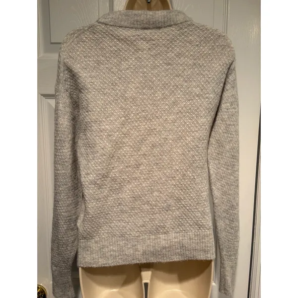 Quince Merino Wool Baby Alpaca Blend Sweater Sz XS Light Gray Minimalist‎ Cozy - Image 2