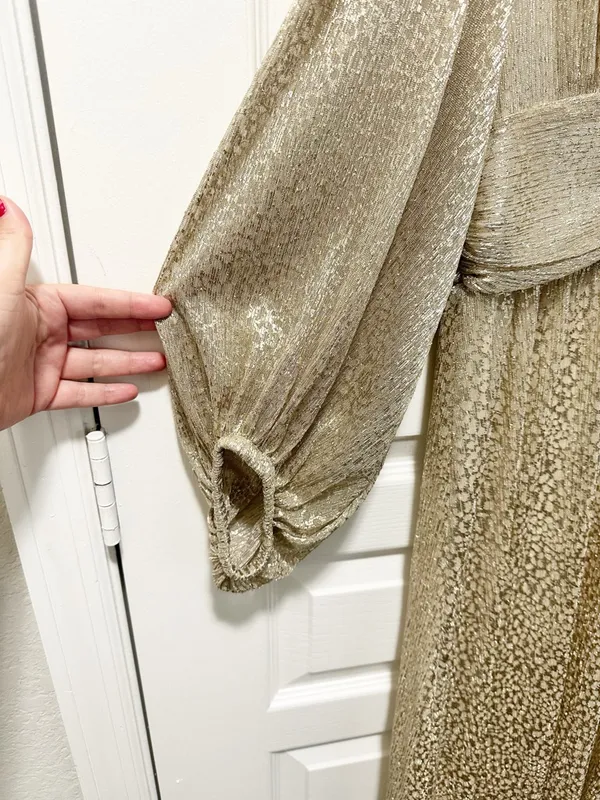 ba&sh Celie Metallic Dress in Gold - Image 6