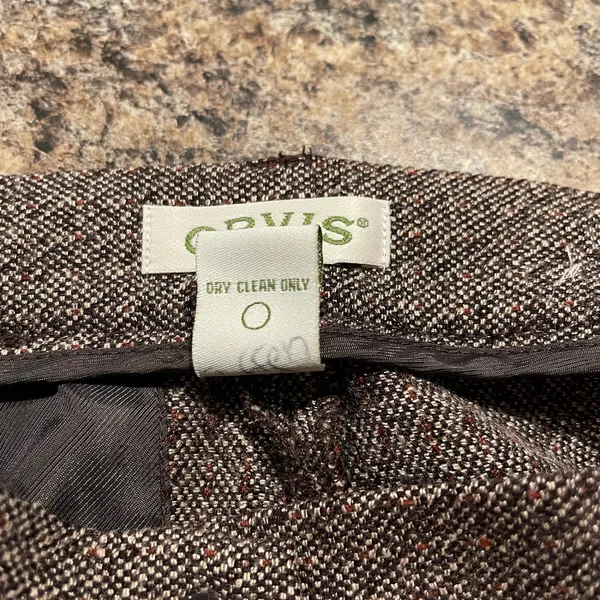 Orvis Dress Pants Straight Flat Front‎ Minimalist Preppy Professional Brown 6 - Image 3