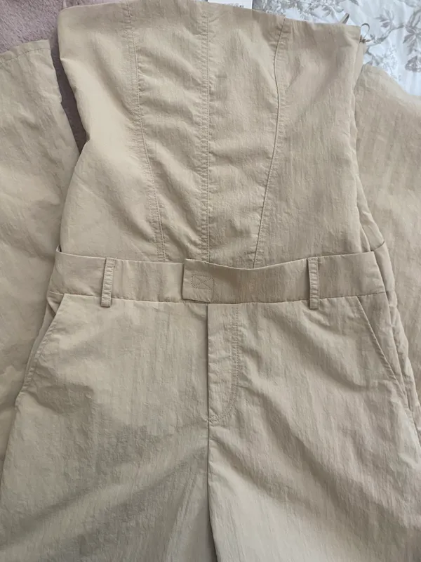 ZARA Tan Strapless Jumpsuit - Image 2