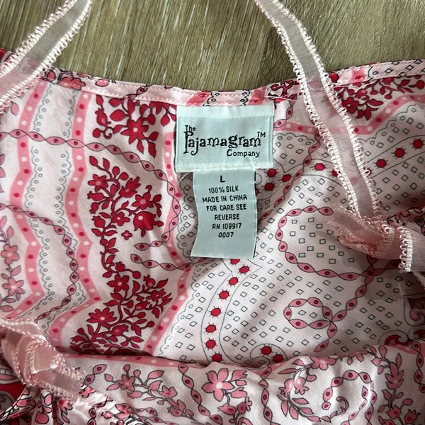 Large pink and red silk tank top - pajamagram company - Image 2